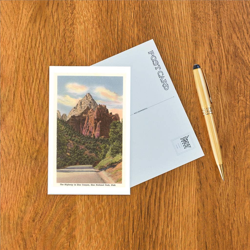 Highway, Zion Canyon Postcard