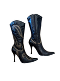 Black & Bronze Paisley Boots — 7