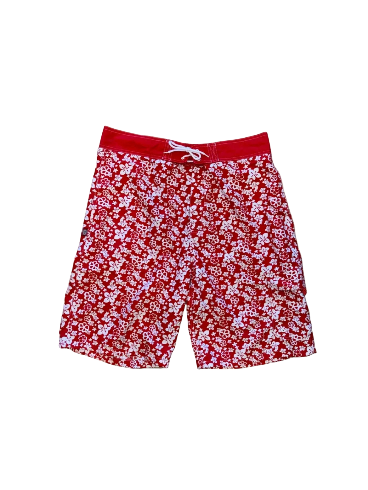Red and White Boardshorts