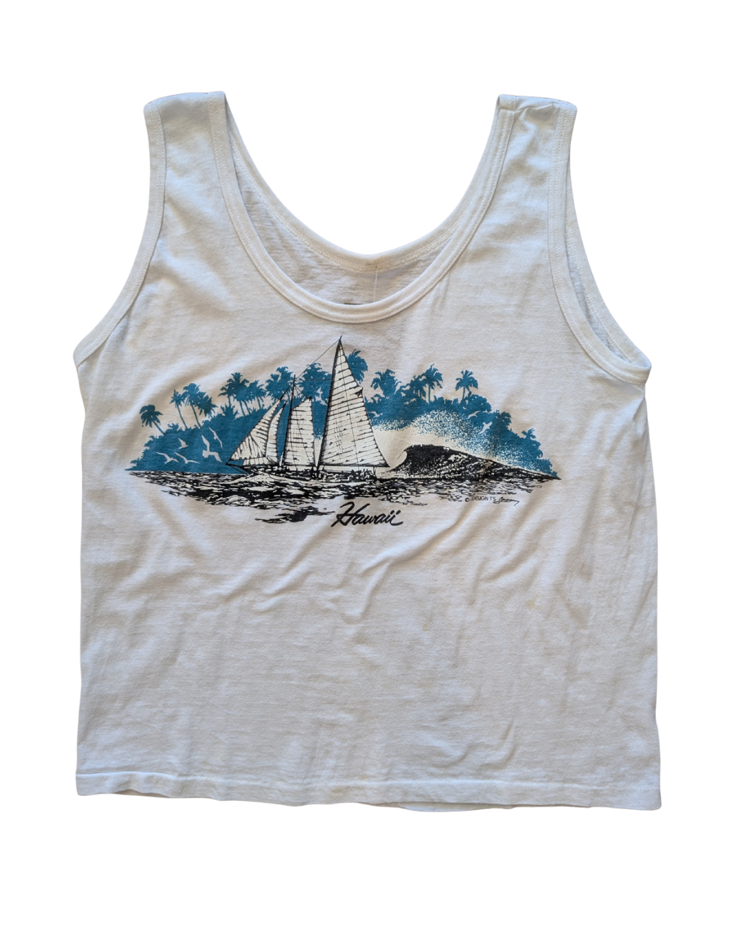 Vintage Hawaii Tank Top White - L